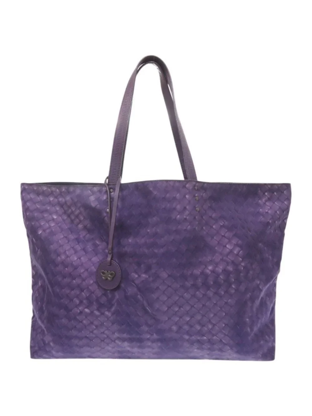 Bottega Veneta Intreccio Illusion Nylon Leather Purple Tote Bag